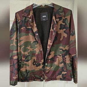 Vans Boy's Green and Brown Camo Field Jacket